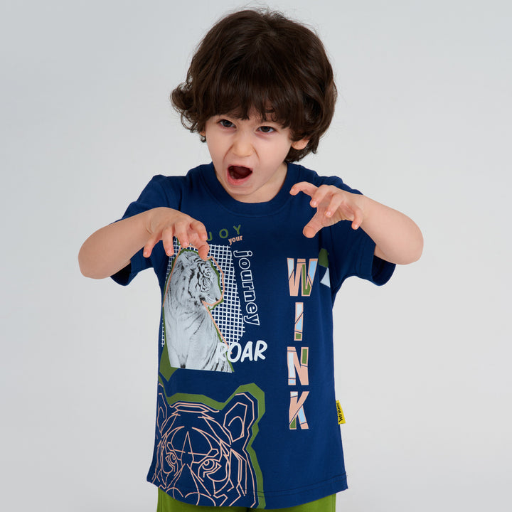 Boys long sleeve pajama navy