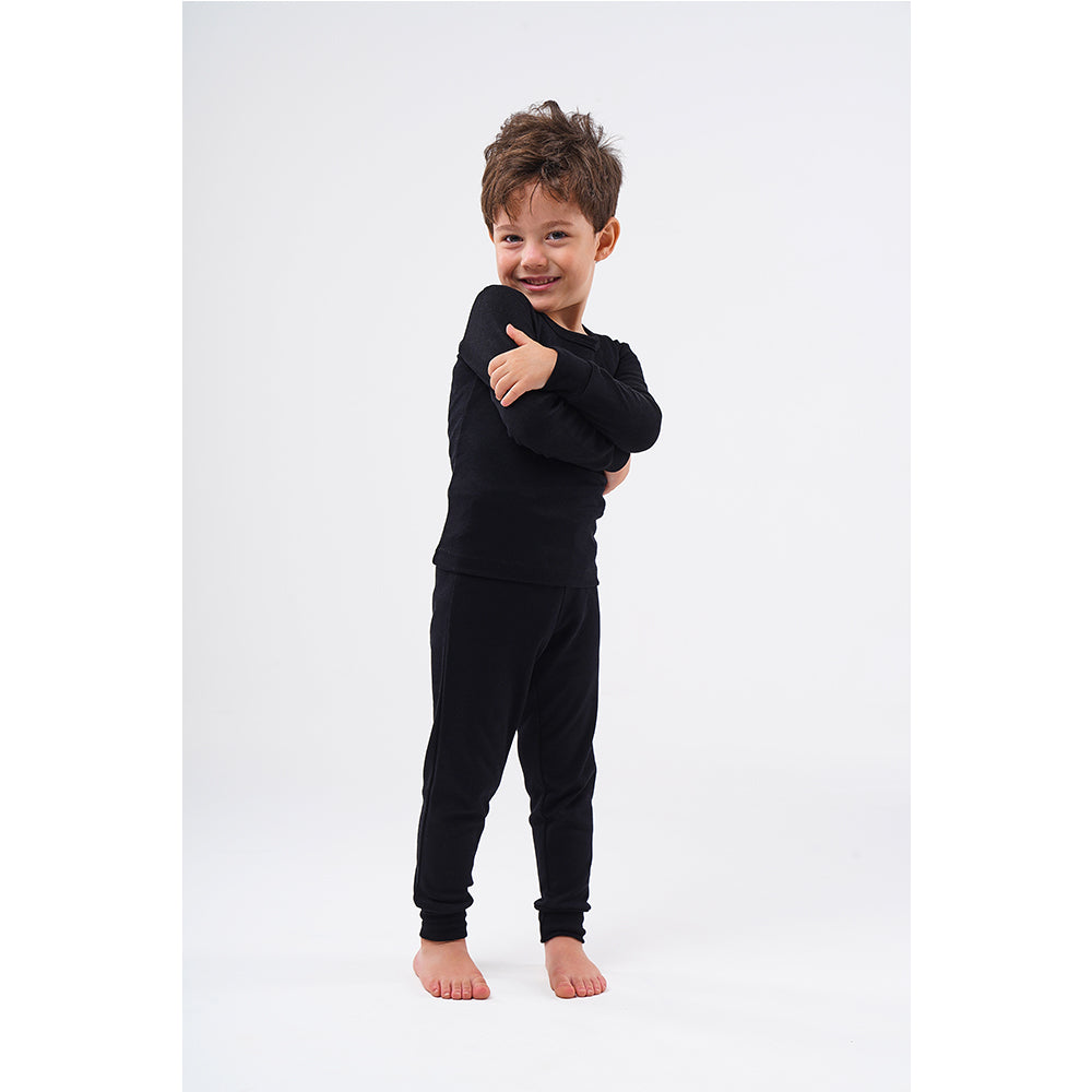 thermal set boys-t-shirt&pants balck ( 2-6 Years)
