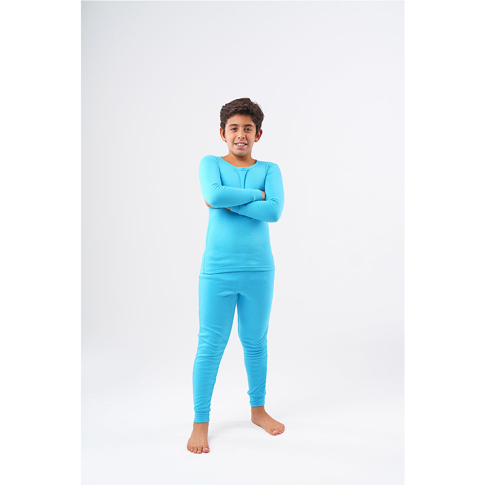 thermal set boys-t-shirt&pants light blue