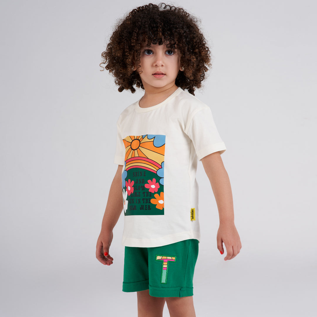 Girls long sleeve pajama offwhite