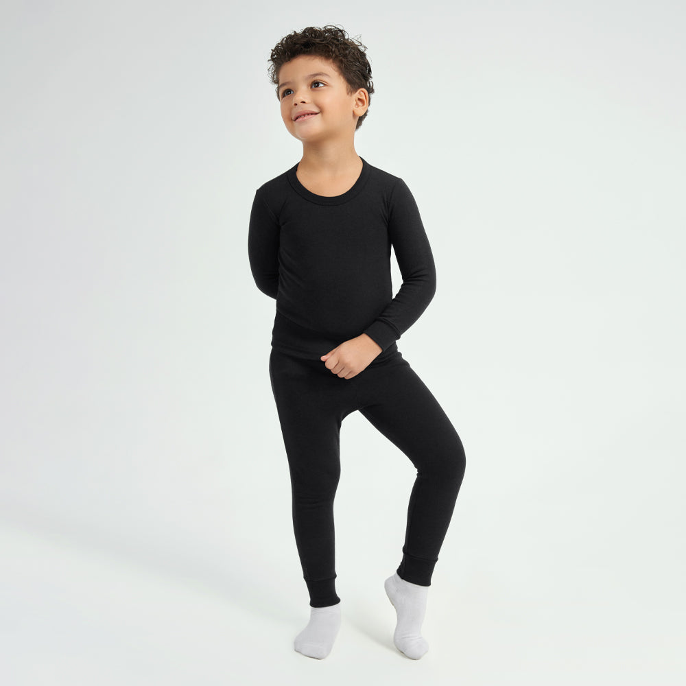 thermal set boys-t-shirt&pants balck ( 2-6 Years)