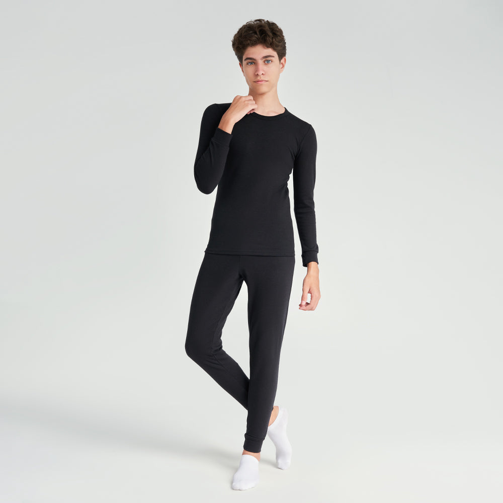 thermal set boys-t-shirt&pants balck (8-16 years)