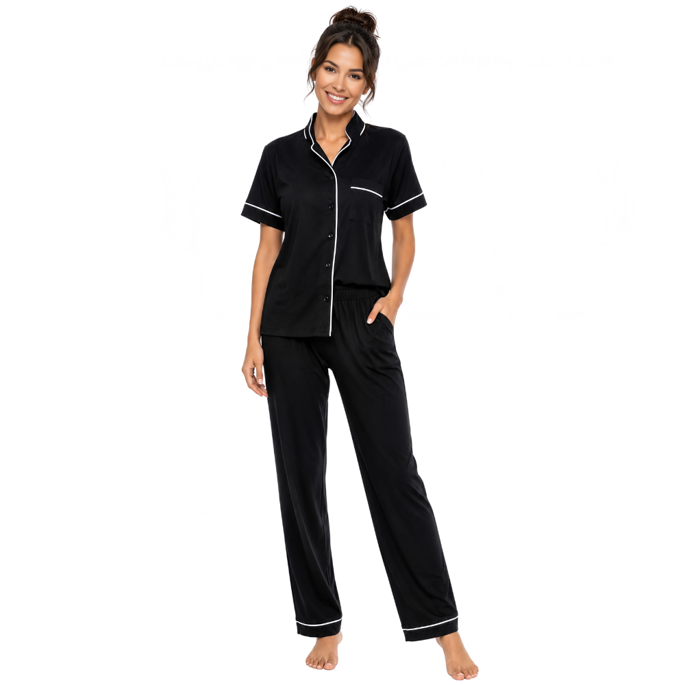 pajama Top+ pants Black