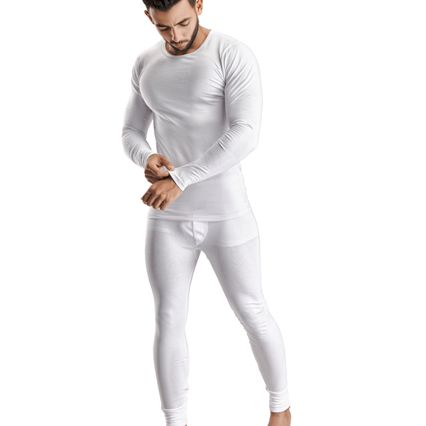 Hot man Thermal set white minimun warmth